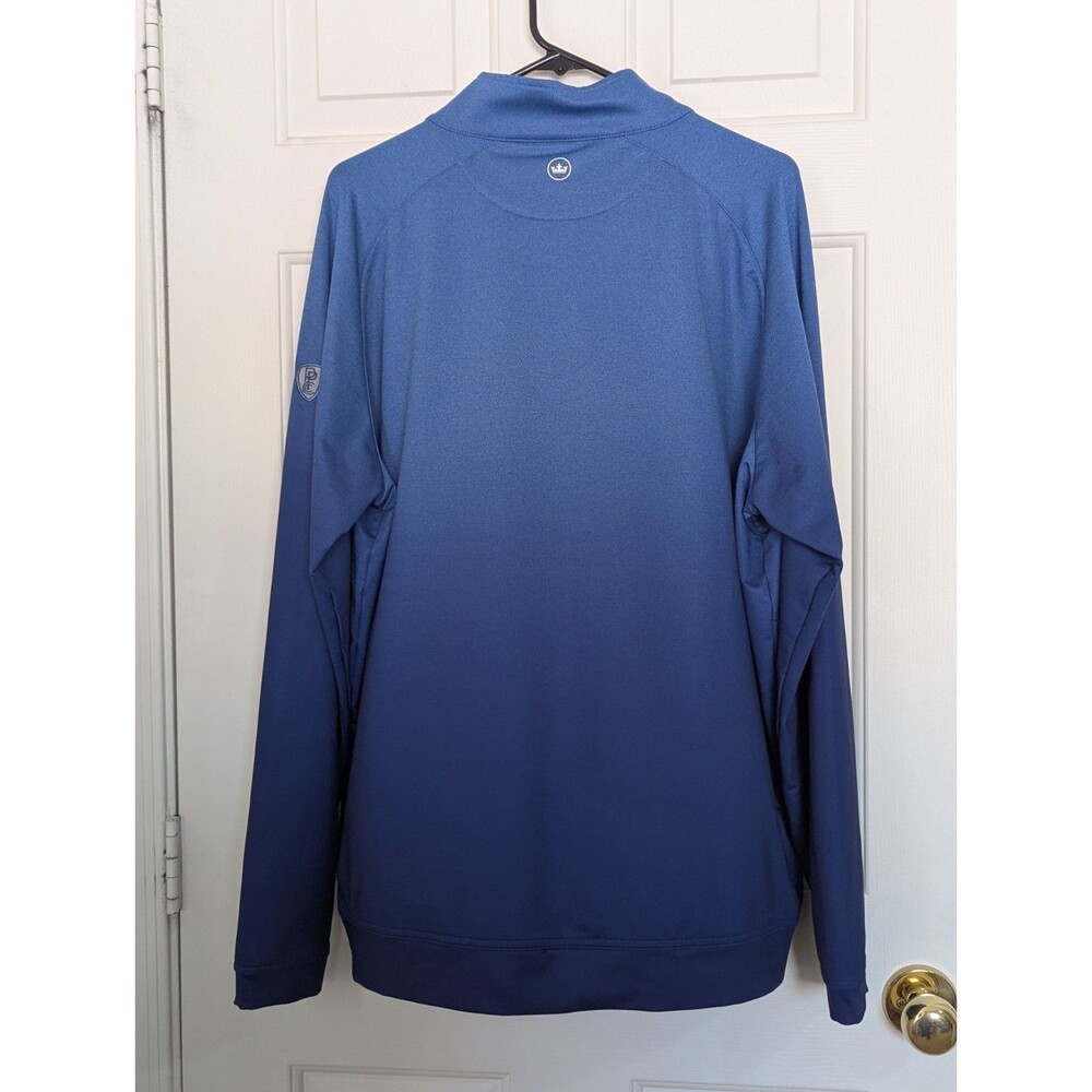 Peter Millar Perth Performance Golf Pullover Mens XL Blue Ombre L/S !/4 Zip Logo - Picture 5 of 10